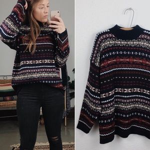 //VINTAGE// Oversized Chunky Knit Fair Isles